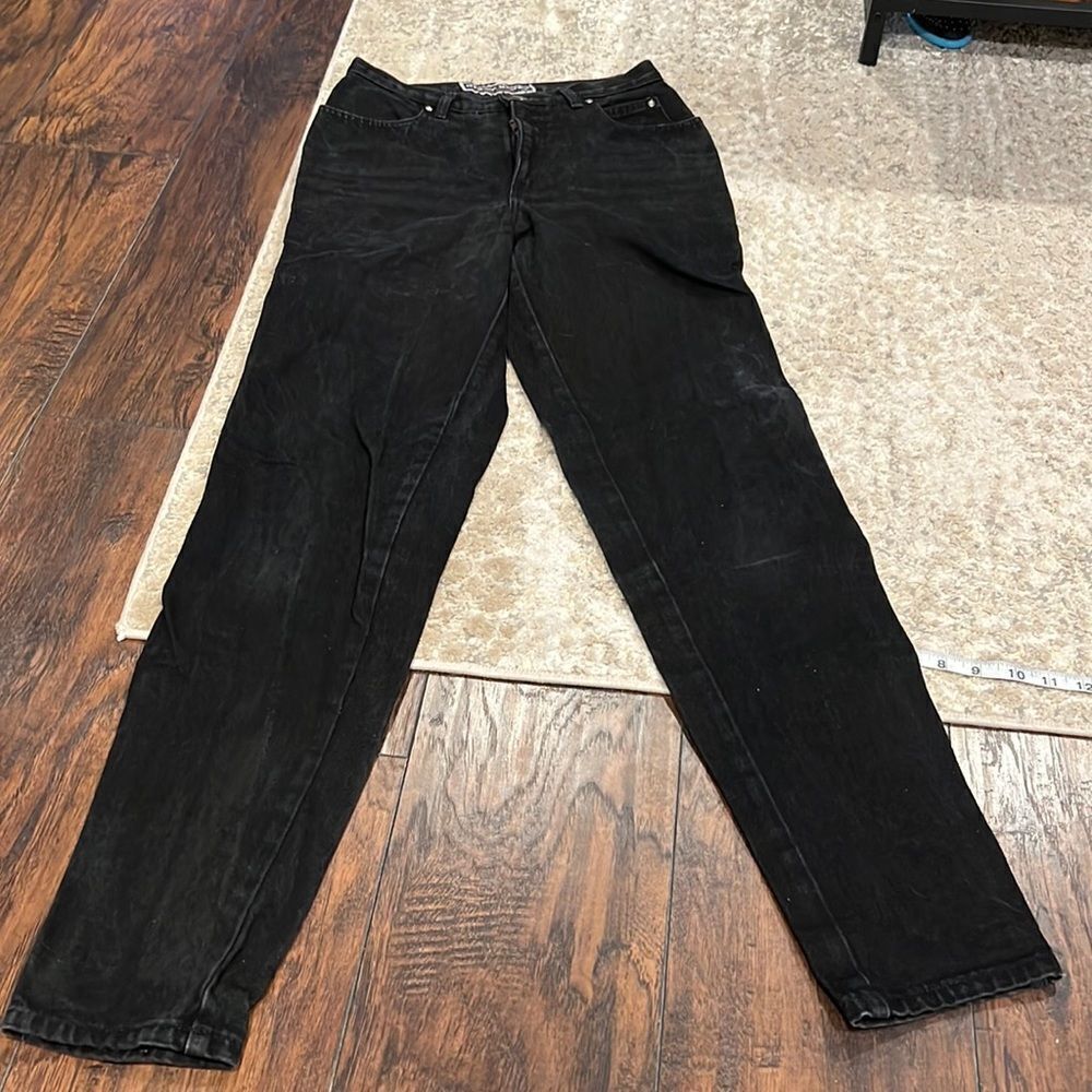 VTG Harley biker Blues black high rise jeans size 10 tall made in USA 100%cotton